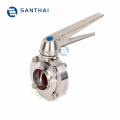 SS304/316L 3 or 4  Position Pull Handle Sanitary Butterfly Valve with Clamp Ends